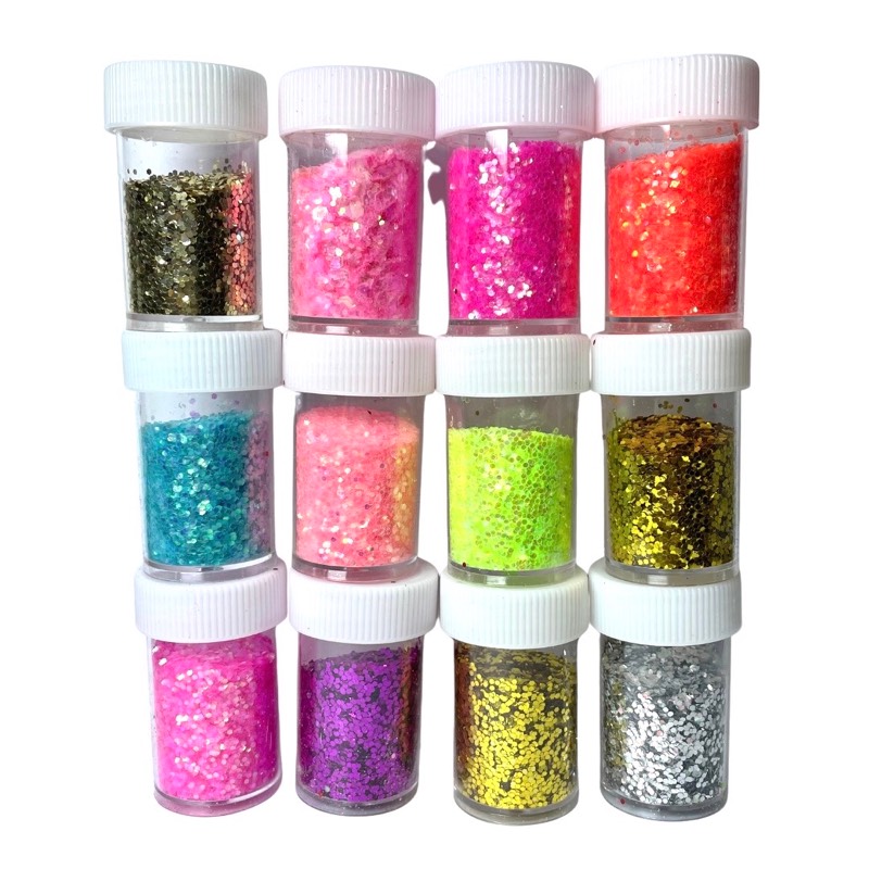 Set x12 frascos de glitter 3D “5”