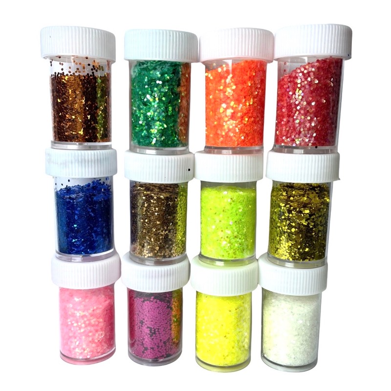 Set x12 frascos de glitter 3D “6”