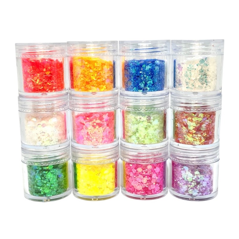 Set x12 frascos de glitter 3D “2”