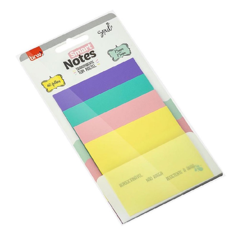 Set de sticky notes transparentes “pastel”