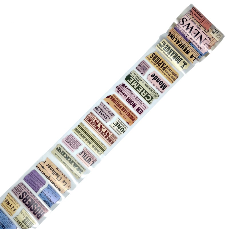 Rollo de stickers (3mts) “newspaper scrapbook”