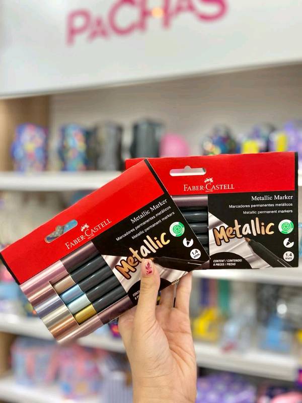 Marcador Permanente Faber Castell Metálico 6col