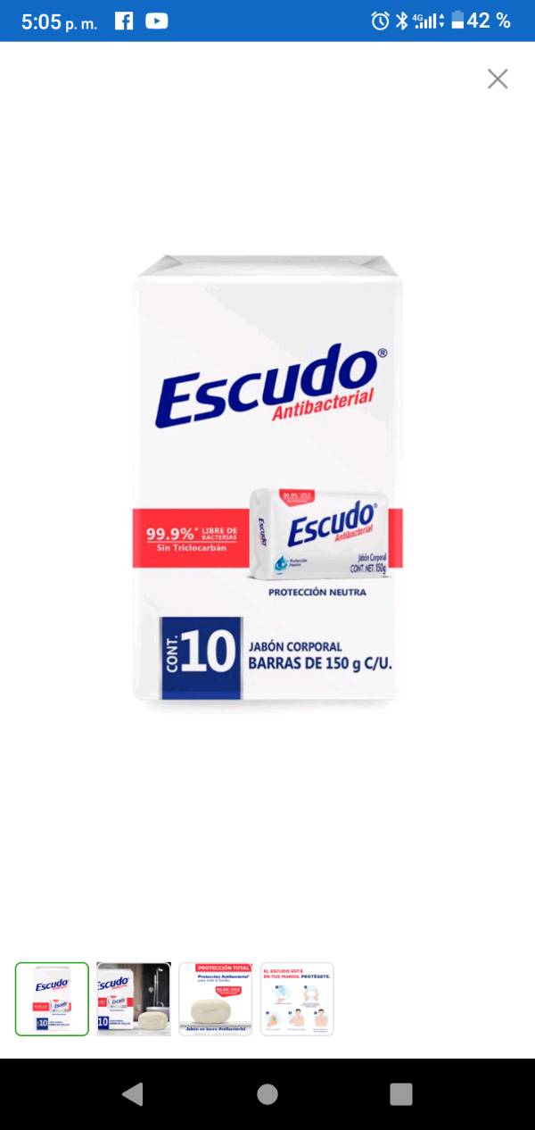 ESCUDO NEUTRAL ANTIBACTERIAL 10 PZS