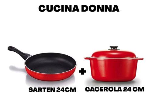 Set cocina con amor milano rojo Umco Color Rojo Tamaño 24 CM