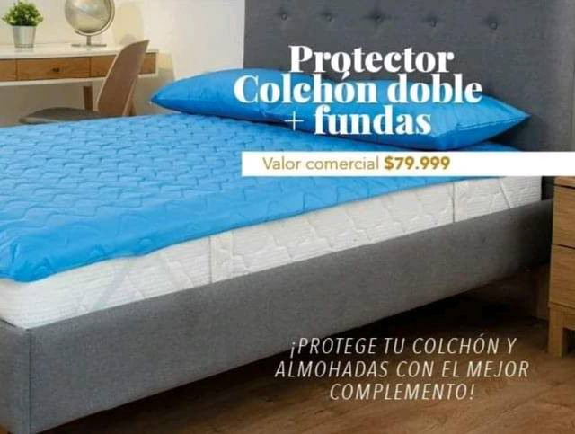 Protector de colchón para cama doble antifluidos 