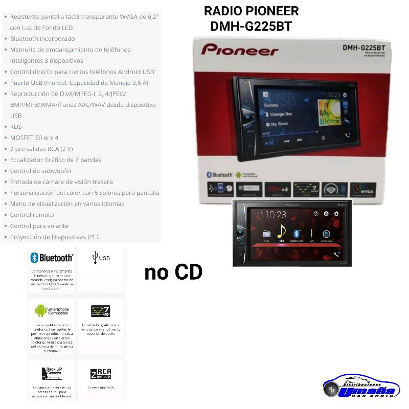 Radio Para Carro Pioneer DMH G225BT PIONEER