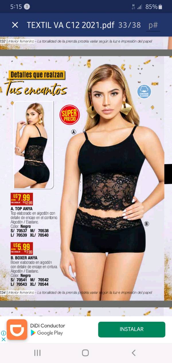 Conjunto de Ropa Interior el encaje puede variar