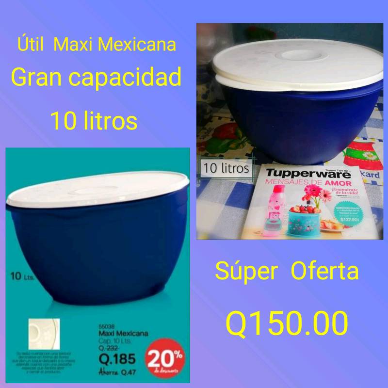 Tupperware Guatemala-Huehuetenango - Oficial - Adquiere tu Maxi Mexicana  para tu fiambre!!! Cap. 10 lts. Esta semana cuenta con un 15% de descuento.  a Sólo Q195.00