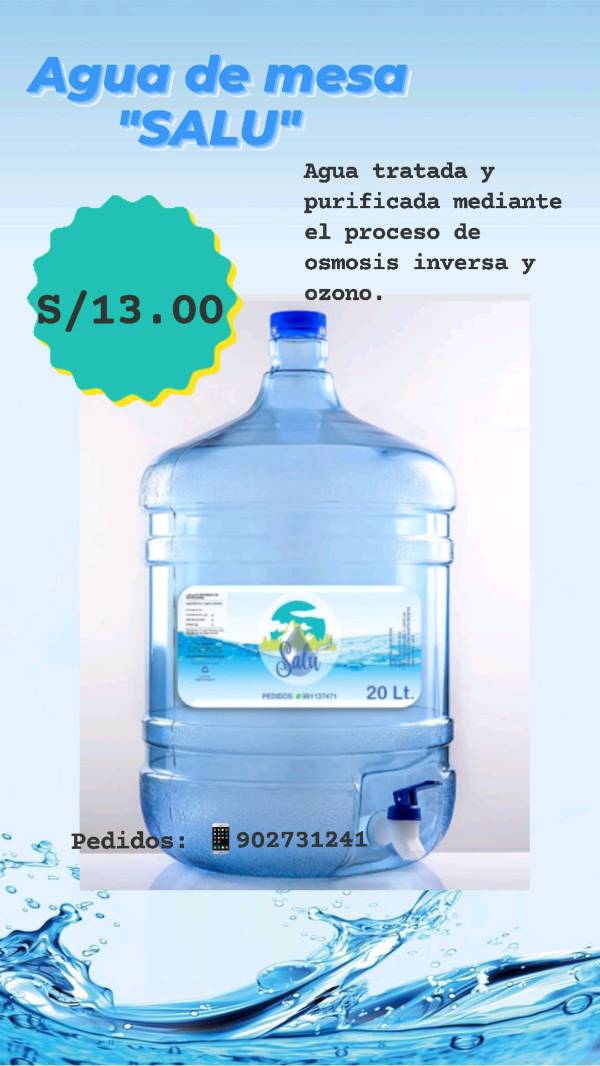 Agua Purificada – 3 Bidones de 20 lts con carga – Agua Marina Purificada –  Agua Purificada