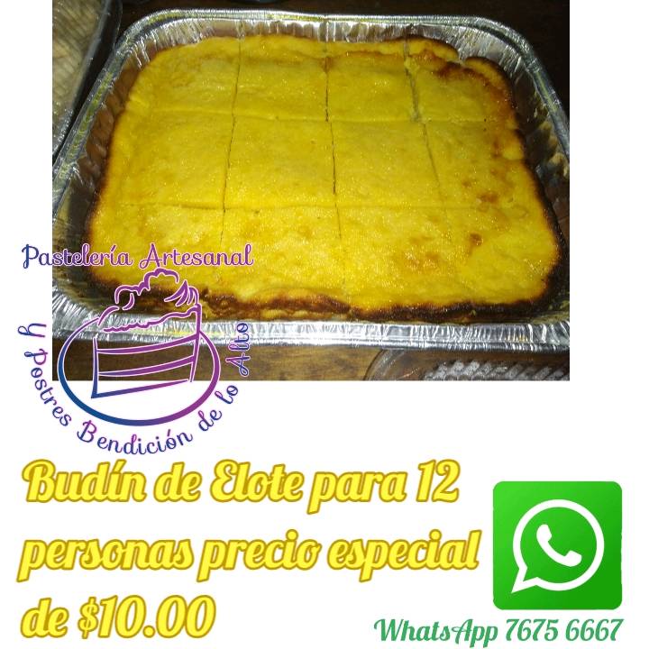 Budín de Elote en Antiguo Cuscatlan