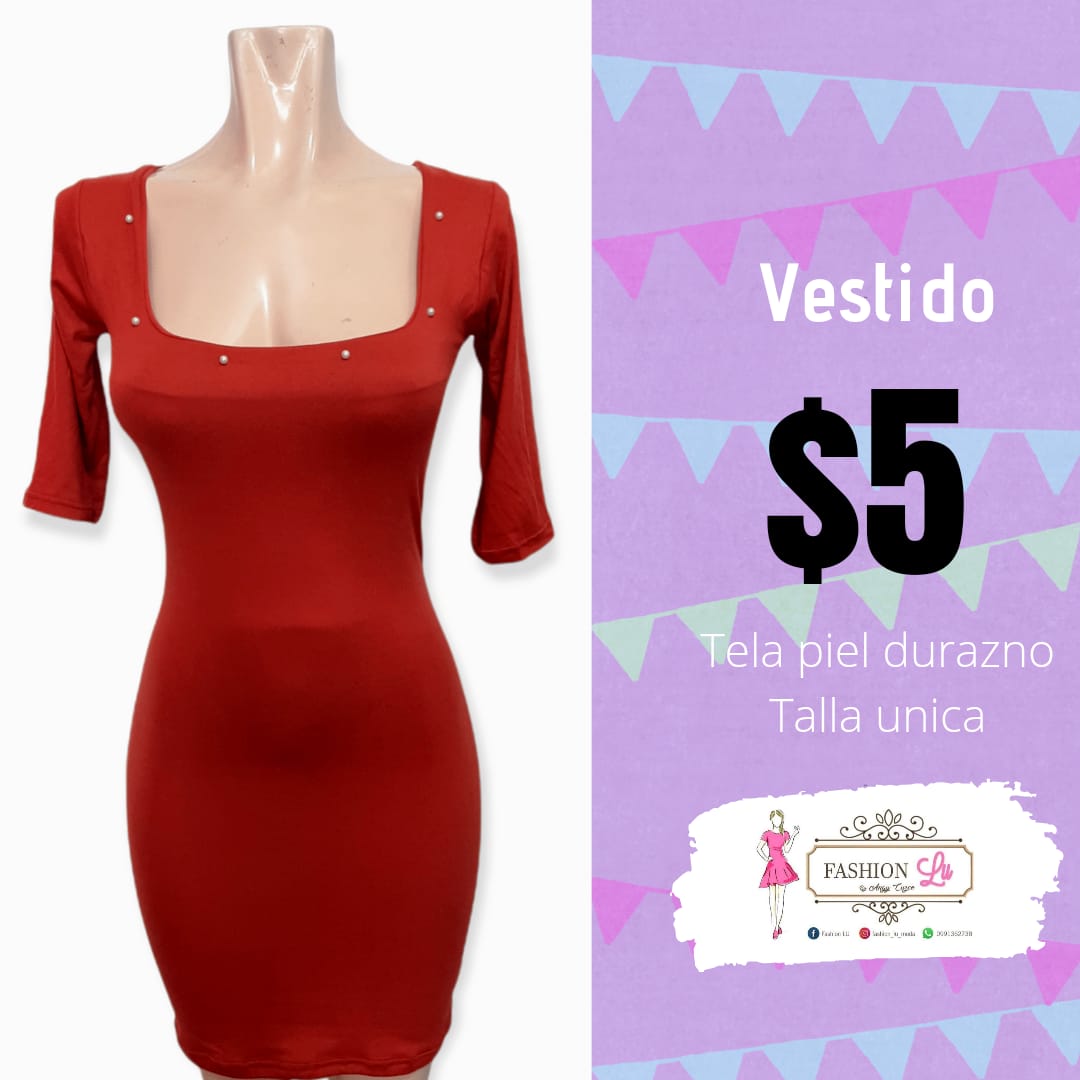 Vestido corto manga 3/4 modelo 3 Vestido corto manga 3/4 modelo 3