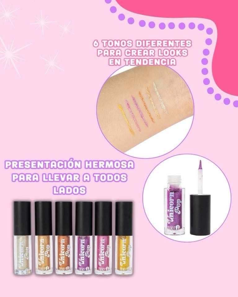 Delineador trendy glitter unicor pop 