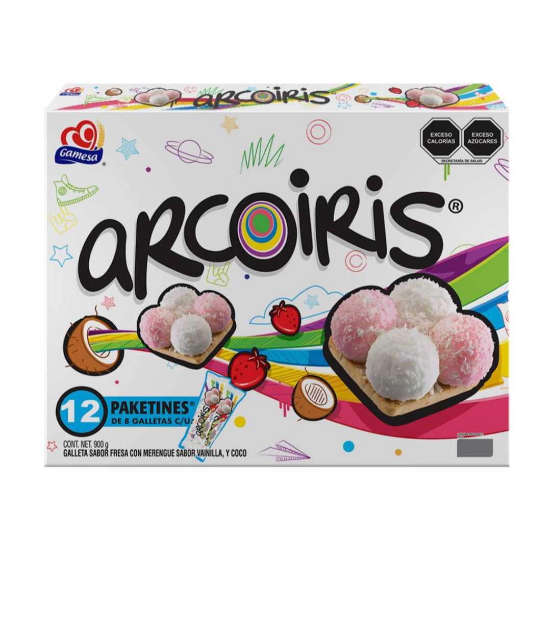 Galletas arcoiris 12 PZS de 75 GR C/u