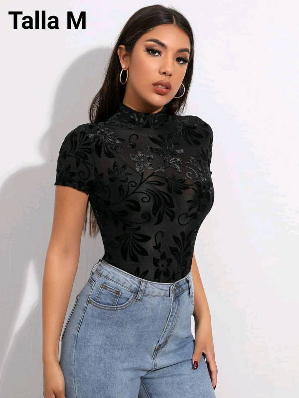 Juveniles Blusas Transparentes Shein Shein Blusa Negra