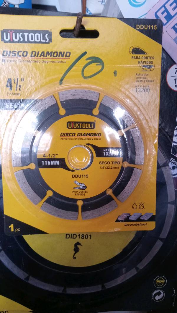 Disco de concreto O diamantado (UYUSTOOLS) de 4-1/2"
