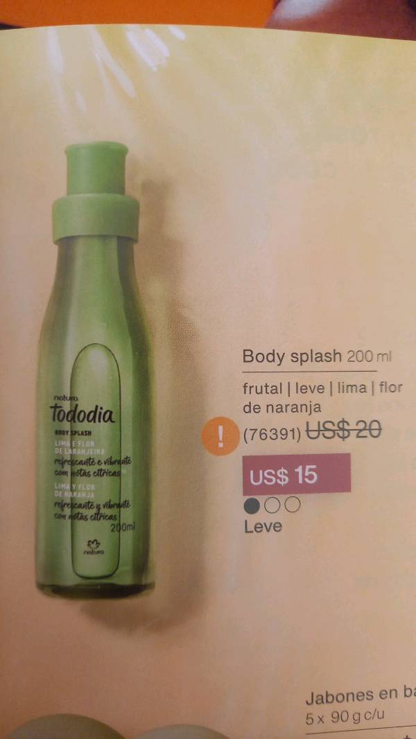 NATURA TODODIA BODY SPLASH LIMA Y FLOR DE NARANJA en La Paz