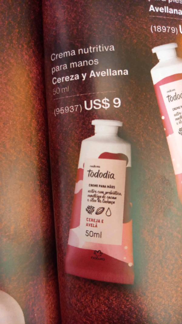 NATURA TODODIA CREMA DE MANOS CEREZA Y AVELLANA en La Paz