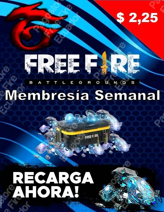 Free Fire Recarga por ID - Tarjeta Semanal