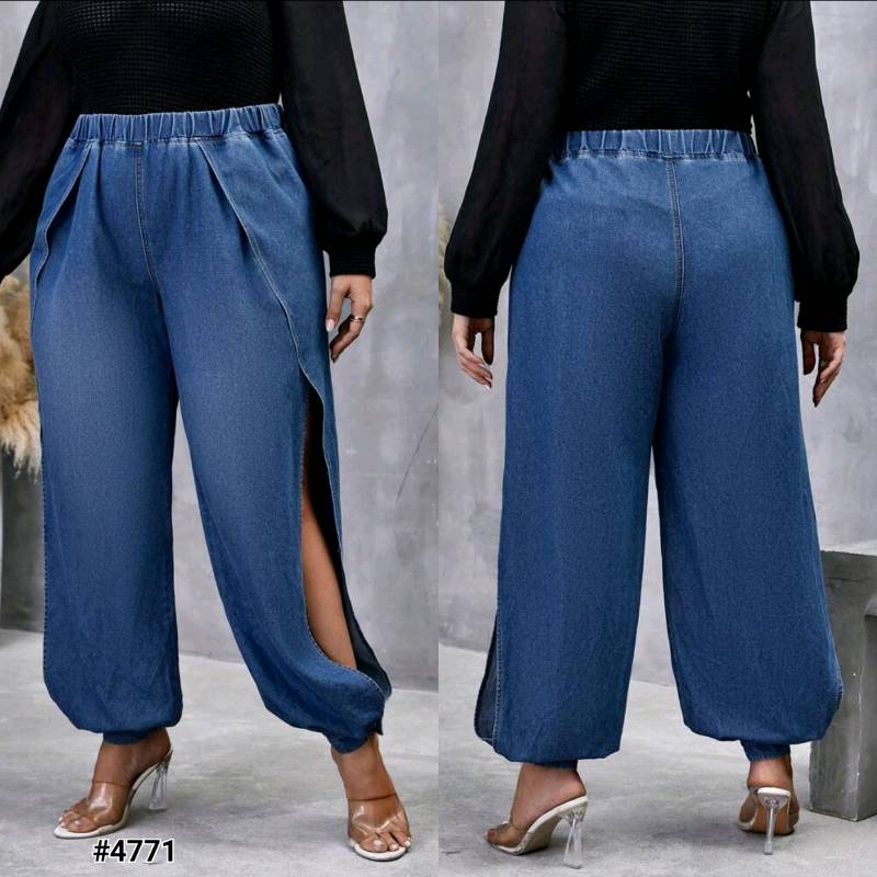 4771 - Pants Aladino con semi abertura a los lados y pretina de liga 