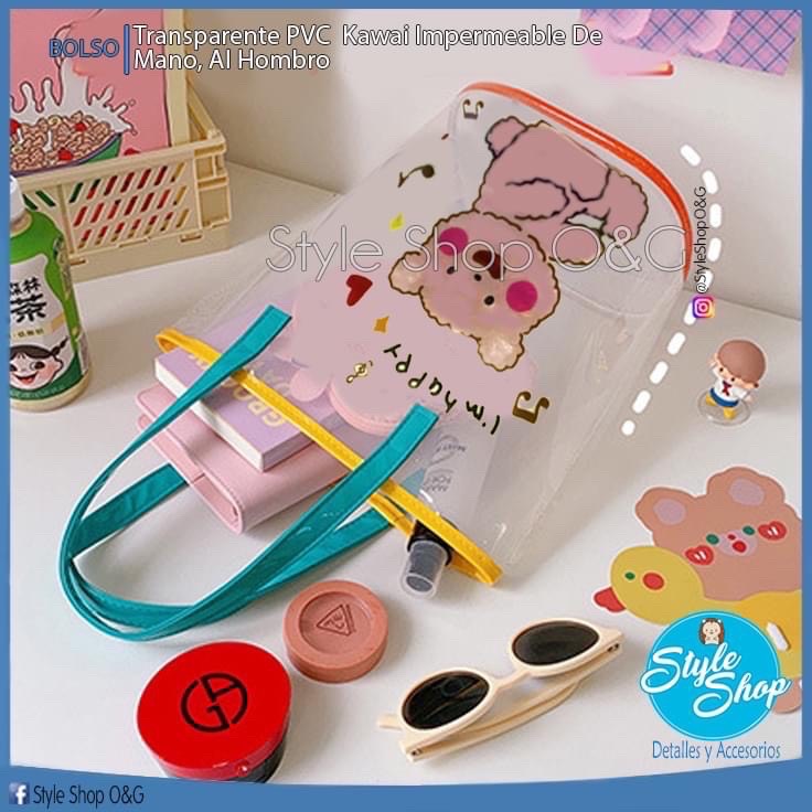 Sywqhk Bolso Transparente De Pvc Para Mujer, Bolso De Playa Kawaii Para  Mujer, Bolso De Playa De Ver Sywqhk Para estrenar