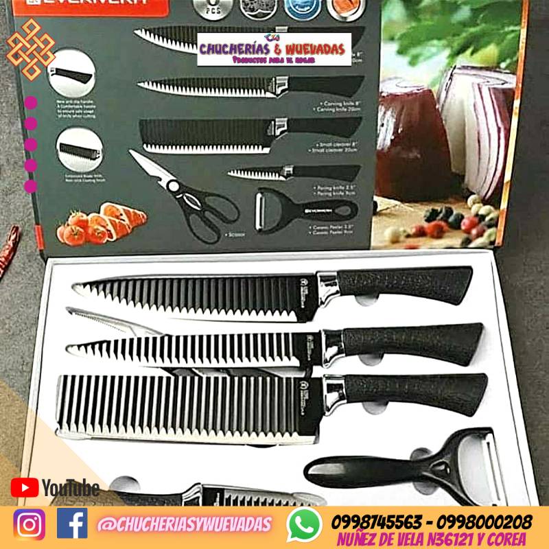 GENERAC Set De Cuchillos 7 Piezas Juegos Cuchillos Cocinas