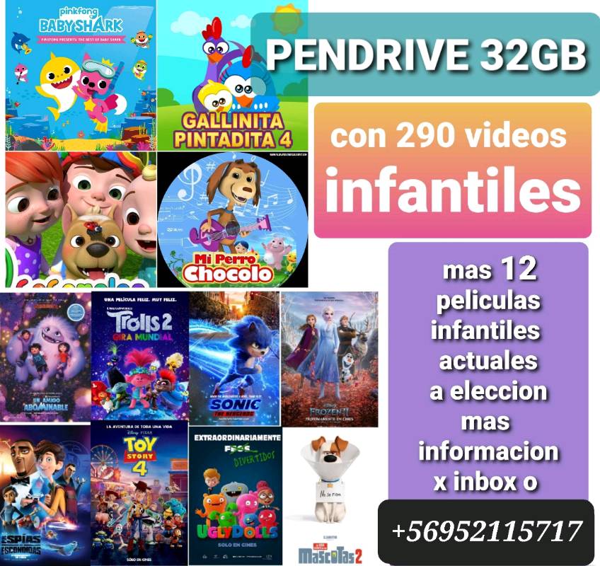 USB 32GB CON PELICULAS + VIDEOS MUSICALES en Iquique