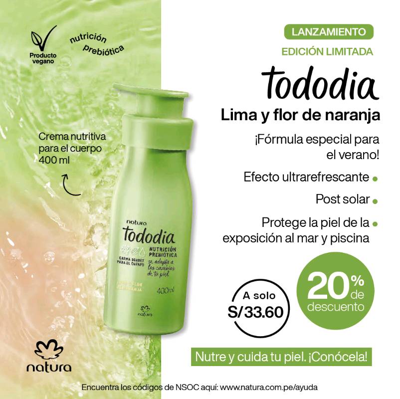 Crema corporal Natura Tododia edición limitada en Chiclayo