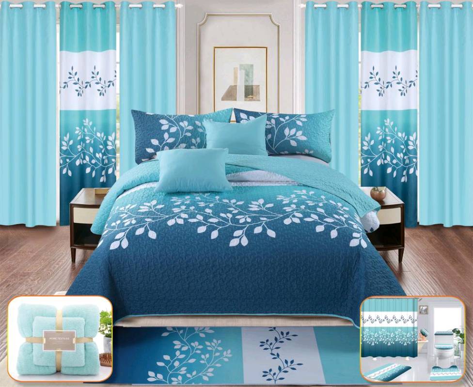 HENGWEI - Juego de edredones tamaño Queen, colcha para camas Queen, colcha  con patrón floral (90 x 92 pulgadas) con 2 fundas de almohada (20 x 26