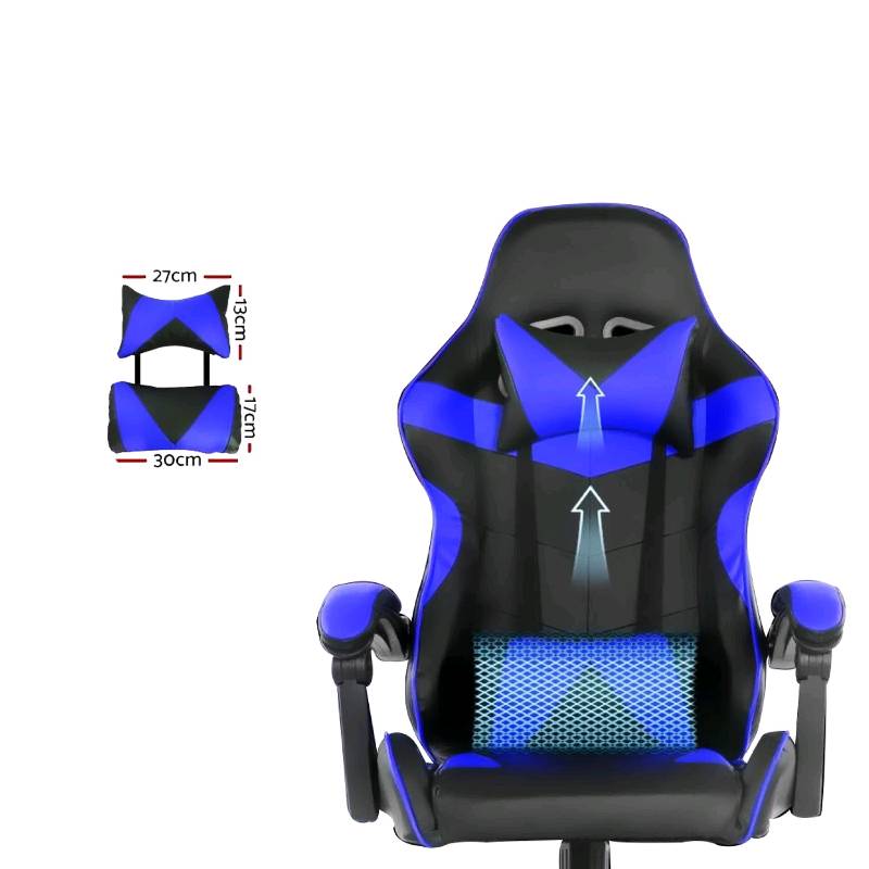 Silla Gamer Ergonómica reposa pies Cojín desmontable reclinable Audiotek