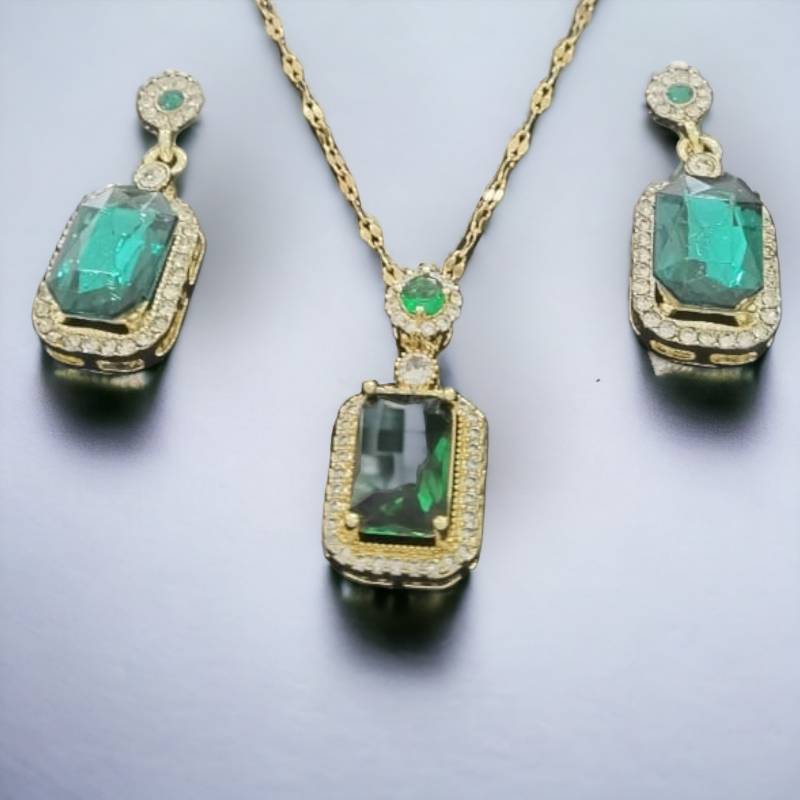 Set retro verde y oro