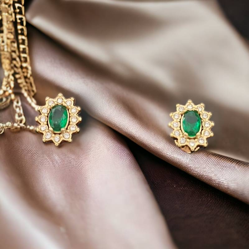 Aretes vintage verdes 