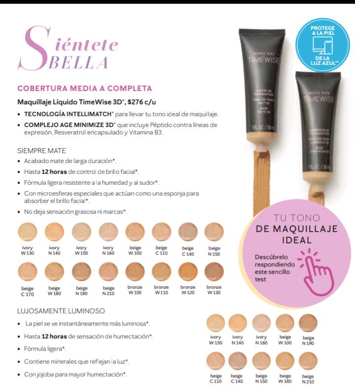 Maquillaje Líquido TimeWise 3D en Maneadero