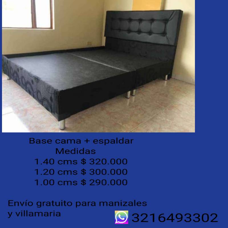 Base cama 1.40, 1.20, 1.00 hasta 2x2, espaldares en Zumpango del Rio