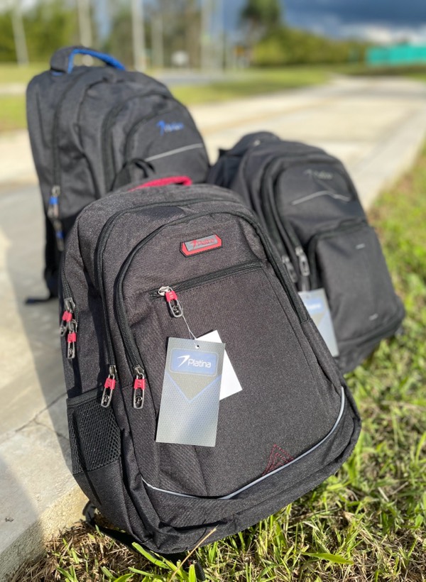 backpack, mailbag, tripod