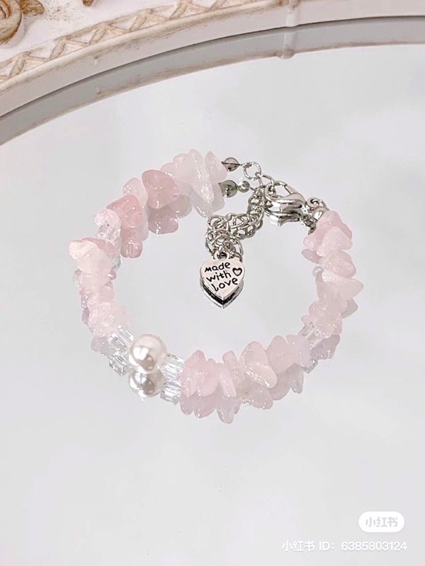 Brazalete cuarzo rosa 