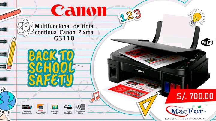 IMPRESORA MULTIFUNCIONAL DE TINTA CONTINUA CANON PIXMA G3110