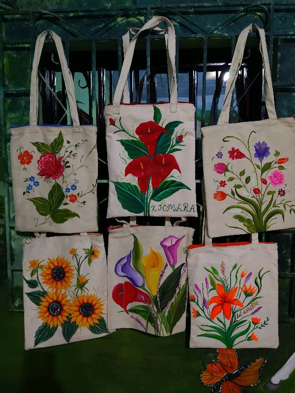 Bolsas De Tela Pintadas Manta Bolsa Tela Pintada A Mano Para