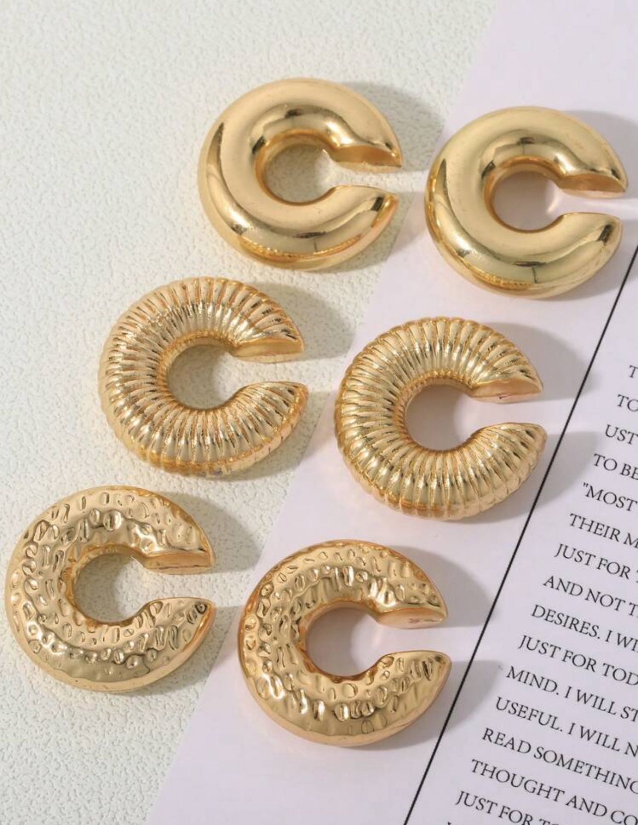 Set Clip De Oreja C Espiral De Acero Inoxidable De Moda Con Línea Suave Para Mujer, Conjunto Elegante De Aretes