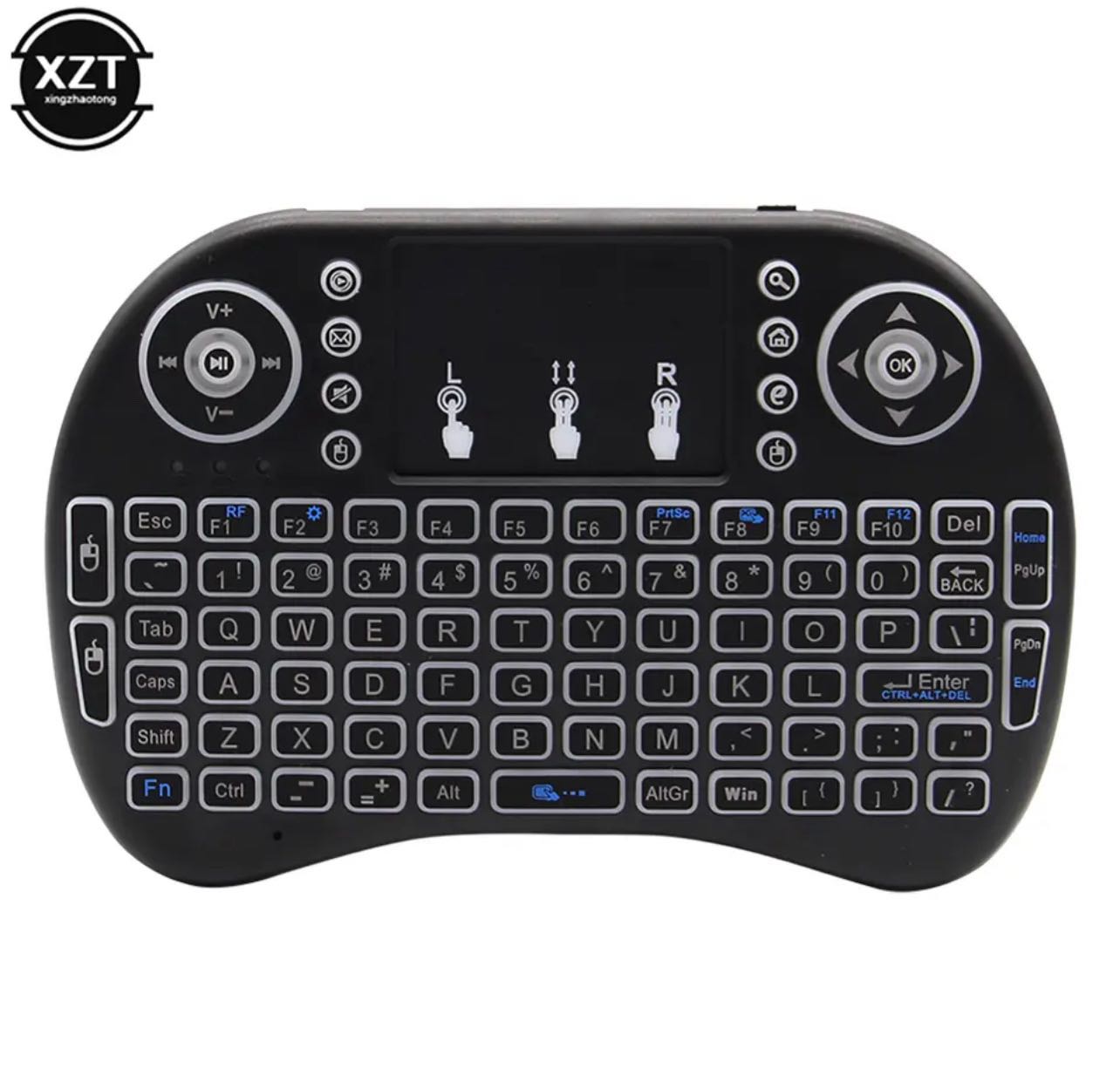 Teclado retroiluminado i8 2,4G, periférico inglés y ruso, Air Mouse, Control remoto táctil inalámbrico para Smart TV Box, Touchpad, PC de escritorio, USB