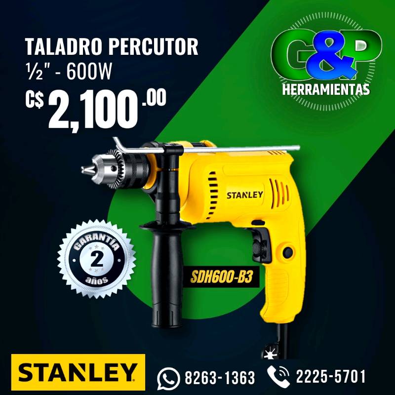 Taladro percutor 1/2 600W Stanley