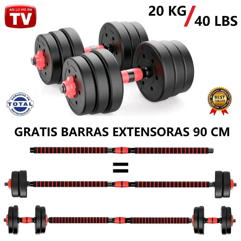 Kit Mancuernas Pesas 20 Kg Juego De Mancuernas 12 Discos – TecnoHogarJS