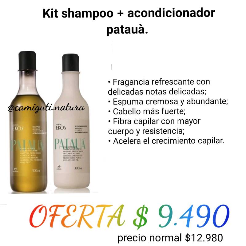 Kit shampoo + acondicionador pataua en Concepción