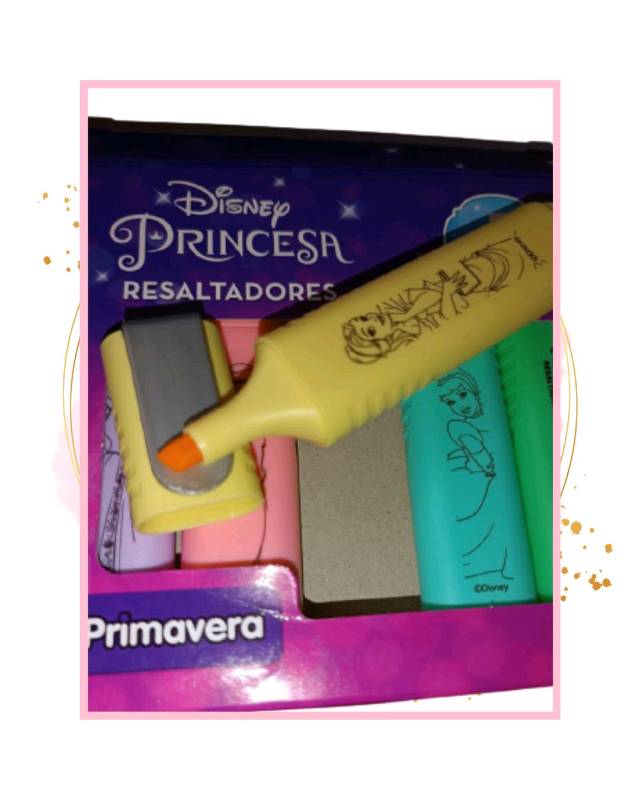 Resaltadores Pastel Princesas X 5 - papelesprimavera