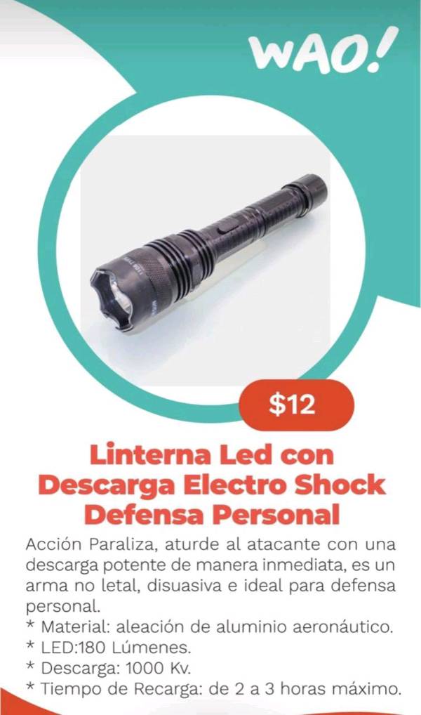 Linterna Electroshock 1000 Defensa Personal