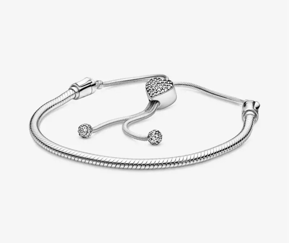 Pulsera tipo pandora expandíble corazón 