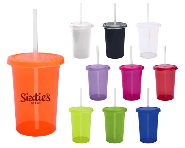 PUBLIGRAFIK DEL SURESTE: VASO OLAS CON TAPA Y POPOTE DE PLASTICO