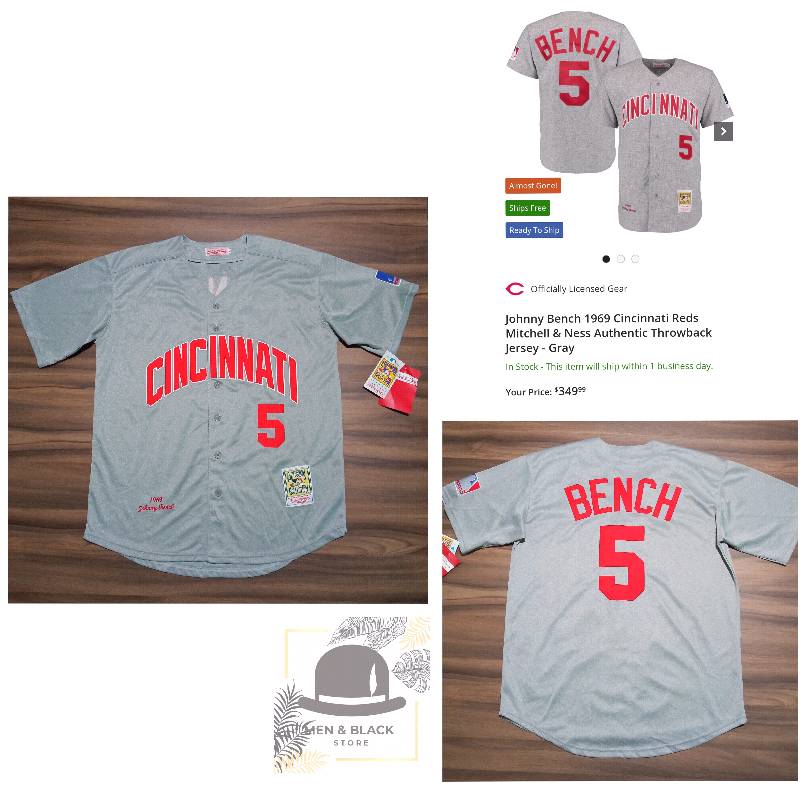 Mitchell & Ness Johnny Bench 1969 Authentic Jersey Cincinnati Reds