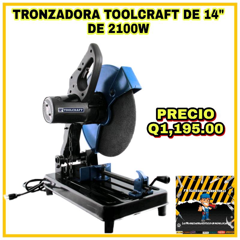 Tronzadora de Metal 14 2100W Corte en 90° 114 mm Toolcraft TC5907