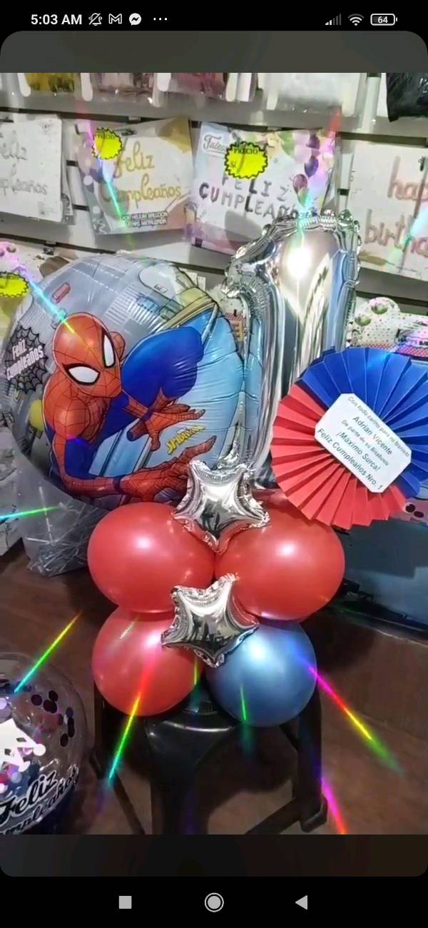 Bouquet de globos spiderman en Lima