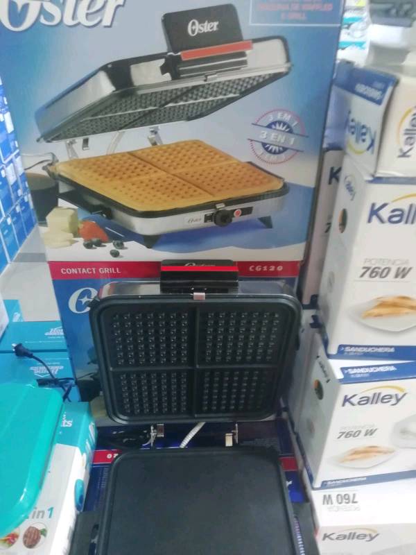 waffle_iron, lawn_mower, laptop